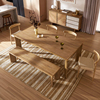 北欧简约全实木餐桌家用饭桌长方形桌子，白橡木(白橡木，)大尺寸大板桌可定制