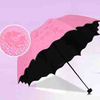 创意晴雨伞折叠清新 韩国个性遮阳伞 公主伞遇水现花朵三折伞雨伞