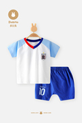 多比兔欧洲杯足球队宝宝夏装套装儿童运动服男童短裤婴儿两件套女