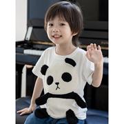 英国Next Road可爱卡通立体熊猫亲子装T恤短袖儿童男女童宝宝夏季