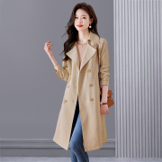 高级感垂感风衣女款2024春秋季中长款韩版外套小个子大衣收腰