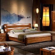 全乌金木纯实木床现代中式简约卧室家具婚床气压，储物双人床1.8米