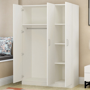 两门衣柜家用木板大容量，板式三门四门组装卧室，实用立柜柜子