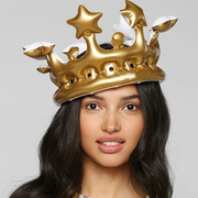 PVC充气生日帽王子女王国王帽 装扮派对用品拍照道具氛围装饰