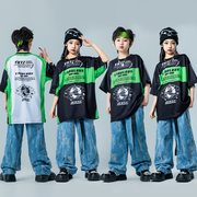六一儿童演出服男童宽松嘻哈潮服少儿街舞服装hiphip炸街童装夏季