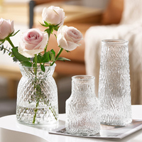 网红设计花瓶摆件客厅插花玻璃透明ins风，高级感水养玫瑰百合鲜花