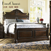 美式乡村纯实木雕花双人床，欧式仿古做旧主卧1.8米结婚床定制