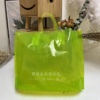 半透明果绿塑料手提包装服装购物袋子童装衣服鞋盒袋定制logo