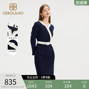 gerolamo女装连衣裙秋冬季法式气质直身版型，通勤裙子女