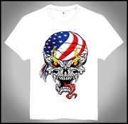 skullt-shirtbehacker骷髅系列t恤白色，短袖t恤潮流t恤