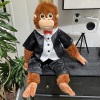 网红长臂猴子衣服大猩猩适穿西服毛绒玩具配件布娃娃配饰装饰围巾