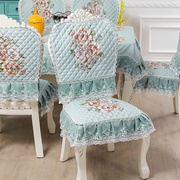 欧式中式大花定位蕾丝，桌布桌椅套椅子，罩套装布艺椅子垫可