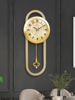 欧式纯轻奢黄铜摇摆钟表挂钟客厅简约新中式挂表时尚装饰时钟挂墙
