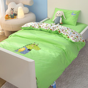 幼儿园被子三件套纯棉宝宝，入园专用床品绿色，婴儿童午睡被褥六件套