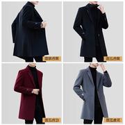 日本fg毛呢大衣冬季加厚中长款羊绒，呢子男士外套披风英伦风帅气风