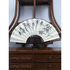 男士折扇10寸雕刻绢扇丝绸印刷古典工艺古风定制扇子中国风