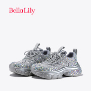 bellalily2024春季水钻，美式老爹鞋女亮片松糕鞋潮流运动鞋子