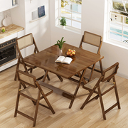 折叠桌家用餐桌椅简易实木小方桌小户型吃饭桌子便携式夜市摆摊桌