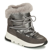 geox健乐士女靴保暖系带，内增高雪地靴，毛绒短靴灰色冬季