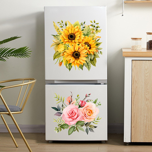 花朵贴纸冰箱橱柜贴画，房间背景墙装饰翻新墙，壁纸厨房防水自粘贴花