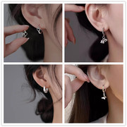925银耳扣女级感素圈，耳环2024小众设计轻奢耳钉耳饰