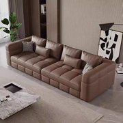 意式极简布雷泽真皮沙发，小户型客厅组合2023网红直排皮艺沙发