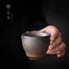 鎏金陶瓷家用主人杯单杯中式功夫茶具复古个人杯品茗杯喝茶小茶碗