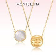 Monte Luna月意项链女贝母吊坠纯银镀18K金锁骨链小众轻奢礼物