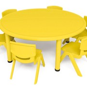 环保塑料圆桌幼儿桌椅 圆y形桌学生课桌椅儿童桌桌椅 塑料圆