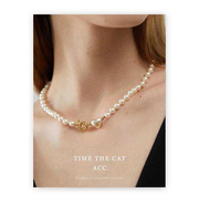 爱心珍珠项链锁骨链复古颈链小众西太后法式同款玻璃高级轻奢设计