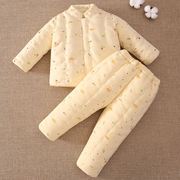 婴儿纯棉花棉袄棉裤套装幼儿童装加厚棉服冬季内胆宝宝手工棉衣袄
