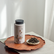 挑雪景德镇陶瓷茶叶罐密封罐复古手绘中式茶具配套醒茶罐便携