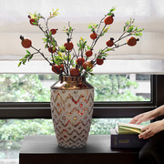 新中式陶瓷花瓶摆件客厅插花仿真花高级感复古轻奢高档玄关装饰品