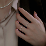 S925银饰品戒指女生小众设计素圈食指环冷淡风高级感时尚个性