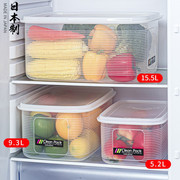 日本进口冰箱大容量收纳盒，水果蔬菜保鲜盒，食物食品收纳盒大号透明