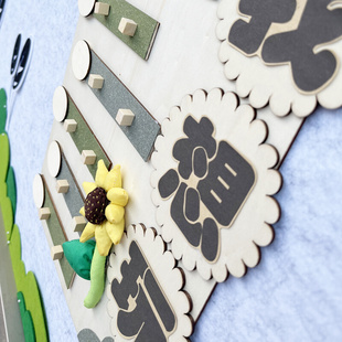 定制幼儿园环境装饰材料莫兰迪绿进区值日生喝水设计空中吊饰墙面