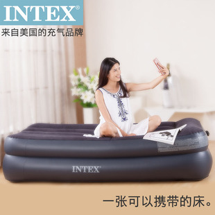 intex内置电泵充气床垫双人单人，加厚帐篷气垫床折叠旅行吹气床铺