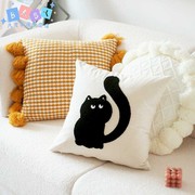 游梨原创设计现代简约猫咪抱枕，靠枕套ins风民宿床头靠背沙发靠垫