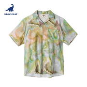 surfcuz 男士花衬衫夏威夷短袖衬衫宽松大码度假衬衫潮