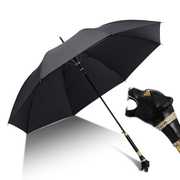 高档创意个性雨伞长柄男女，防晒黑胶晴雨两用日系动物头黑色定制直