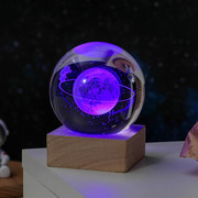 跨新年发光水晶球小夜灯摆件小众高级感桌面装饰品生日礼物送女生