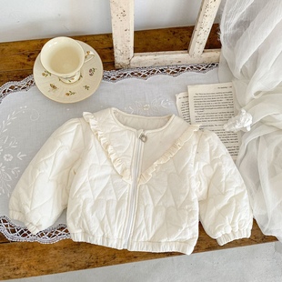韩版女宝宝冬装夹棉加绒棉衣婴儿公主礼服外套冬季外出服保暖上衣