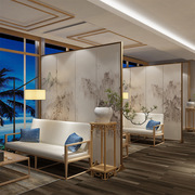 新中式实木屏风酒店大堂客厅餐厅，办公室移动折叠客厅家具屏风类家