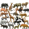 儿童玩具仿真野生动物模型，塑料套装长颈鹿，老虎大象斑马熊猫鳄鱼