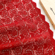 重工全水溶金丝线(金丝线，)刺绣蕾丝布料红色礼服，婚纱定制旗袍裙装面料