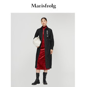 Marisfrolg玛丝菲尔牛仔连衣裙2021冬季长袖中长款宽松裙子