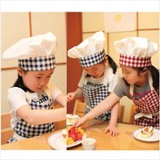 韩版儿童围裙厨师帽手工，厨师服男女童表演服厨房，工作服可印logo