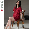 轩靓新中式睡衣女夏季纯棉短袖本命年红色龙年国风家居服套装