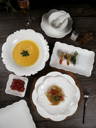 欧式碗碟套装家用浮雕陶瓷餐具碗盘筷十人食套装创意乔迁新居新年