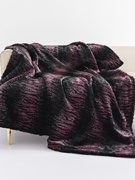 限量版虎纹红雪花仿皮草毛毯铺床盖毯奢华民宿样板间装饰沙发搭毯